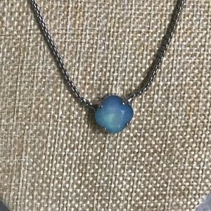 Sabika Classics single turquoise crystal necklace & earrings